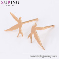 95520 xuping personalized jewelry Eco-friendly copper materials current animal bird stud earring with 18k plated